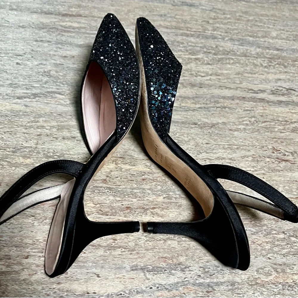 Kate Spade Black Glitter Heels - Picture 8 of 16